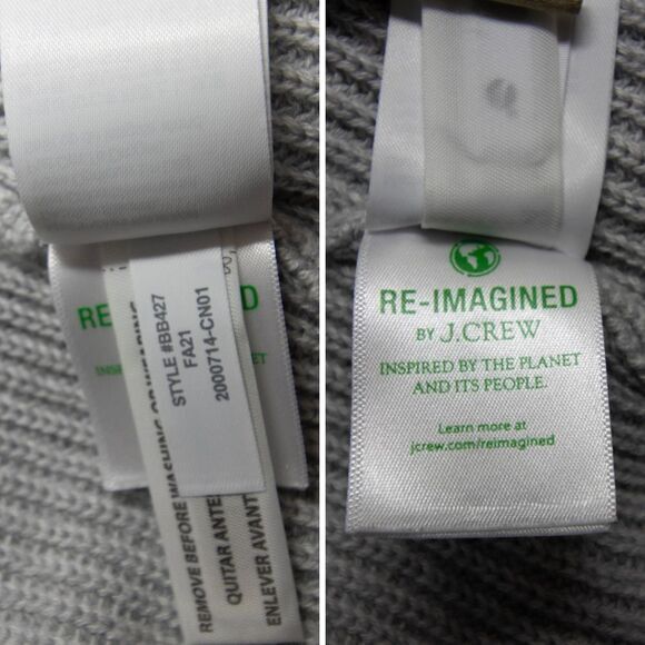 NWOT J Crew Ribbed cotton-cashmere relaxed turtleneck sweater, gray, XS - Picture 11 of 13